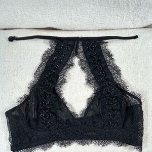 Victoria's Secret Black Lace Halter Bralette